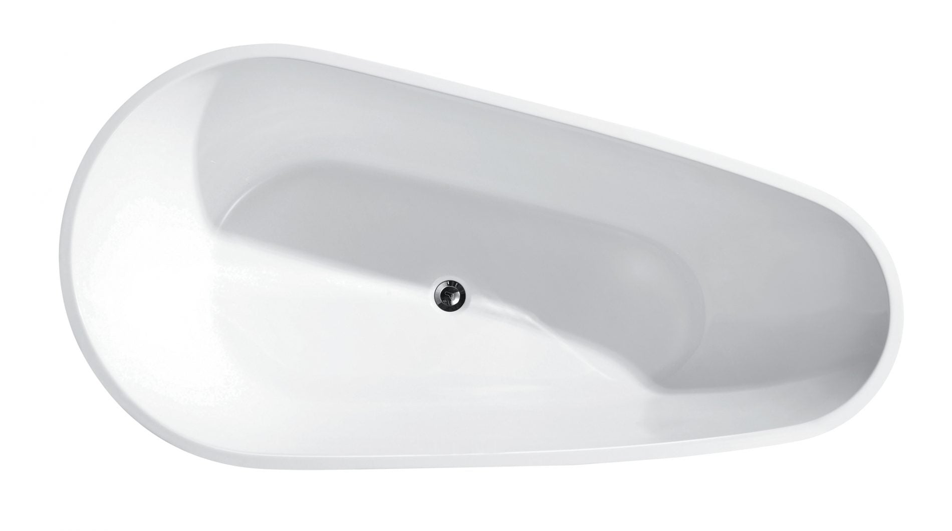 1700mm Waterdrop Freestanding Bath Tub Gloss White No Overflow