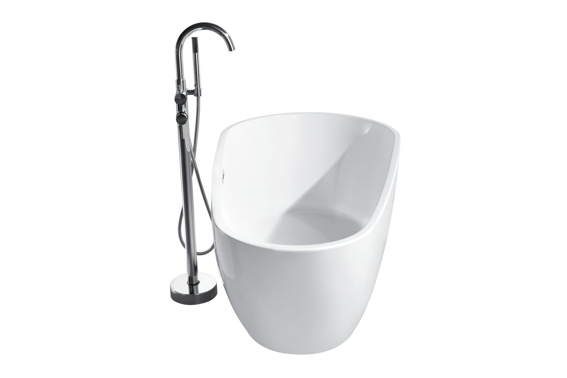 1700mm Waterdrop Freestanding Bath Tub Gloss White No Overflow