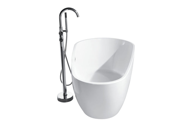 1700mm Waterdrop Freestanding Bath Tub Gloss White No Overflow