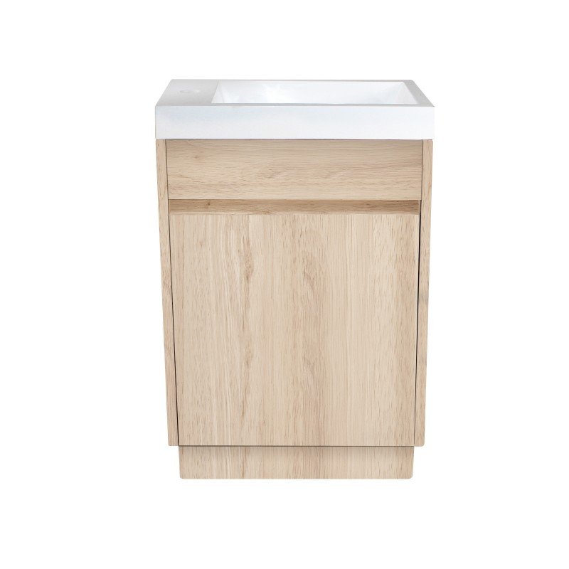 500x250x850mm Bathroom Vanity White Oak Wood Grain Cabinet Poly Top Kickboard Freestanding PVC Filmed Floor Mini