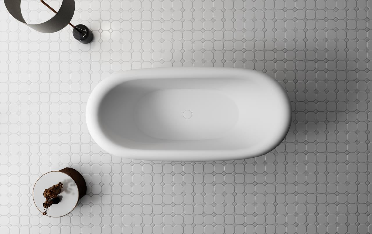 Ovia Westminster 1700mm Matte White Free Standing Bath NO Overflow