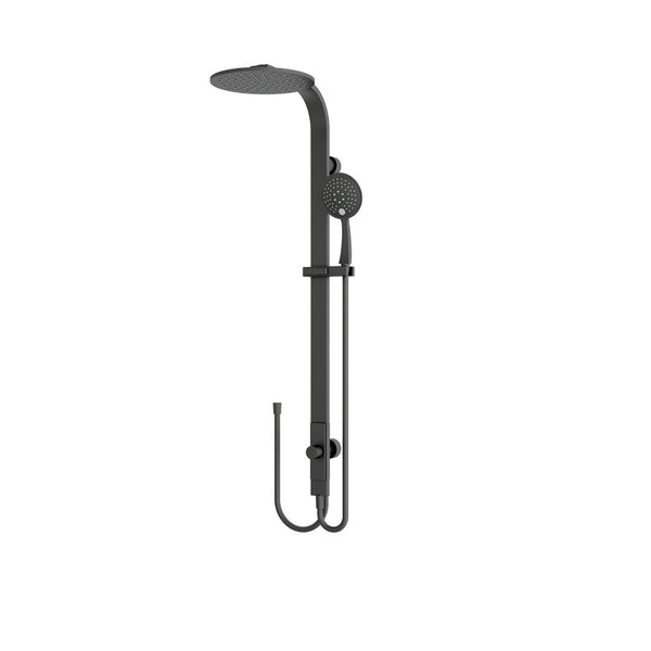 Nero Rain Round Shower Set Double Hose Matte Black