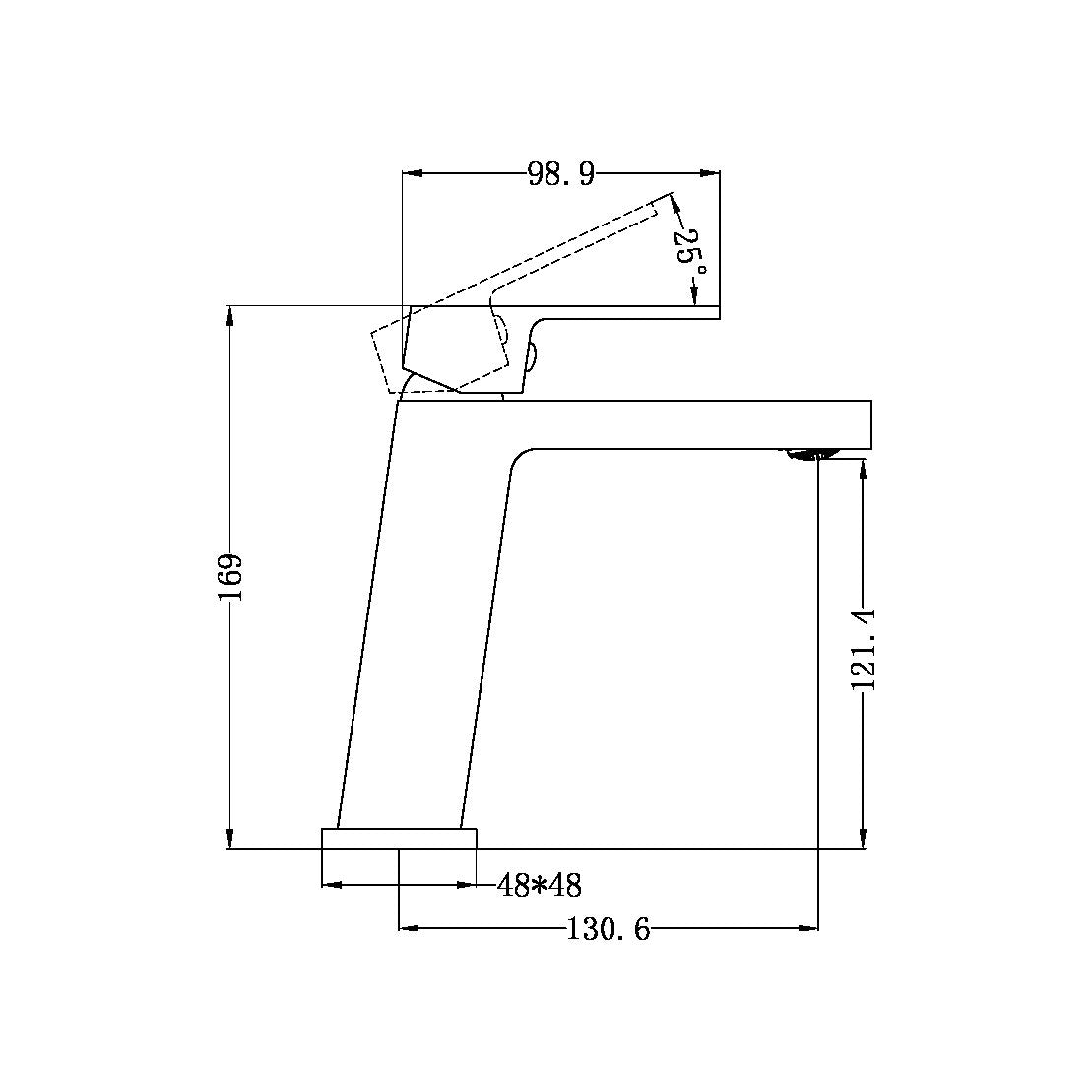 Nero Celia Angle Basin Mixer Chrome