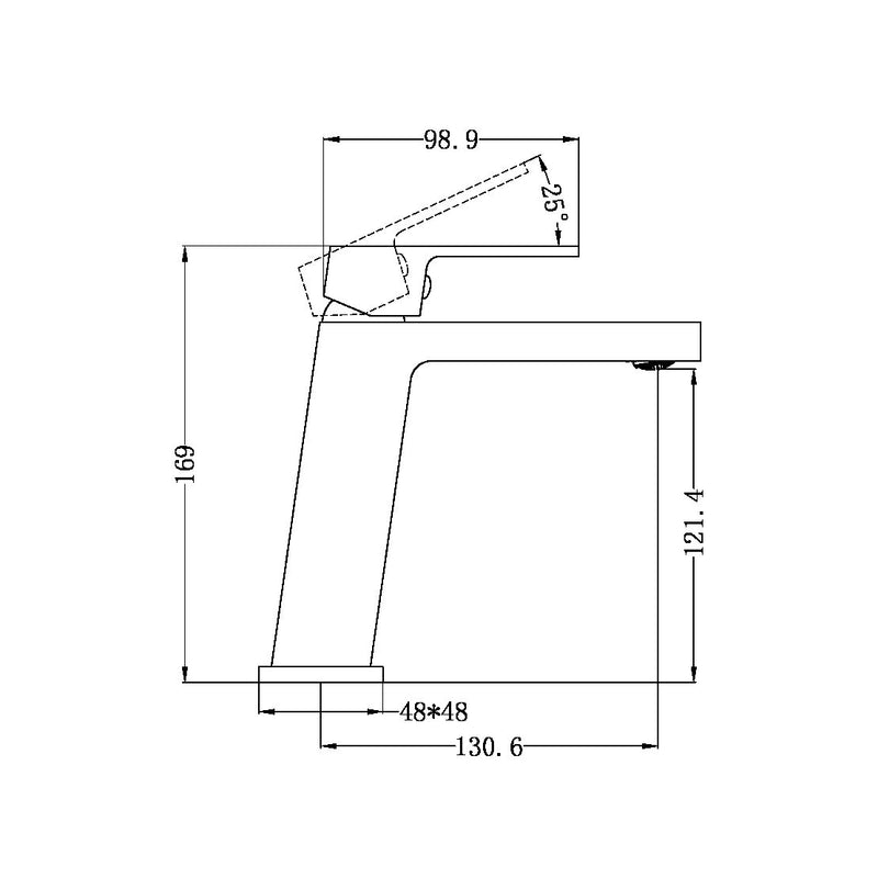 Nero Celia Angle Basin Mixer Chrome