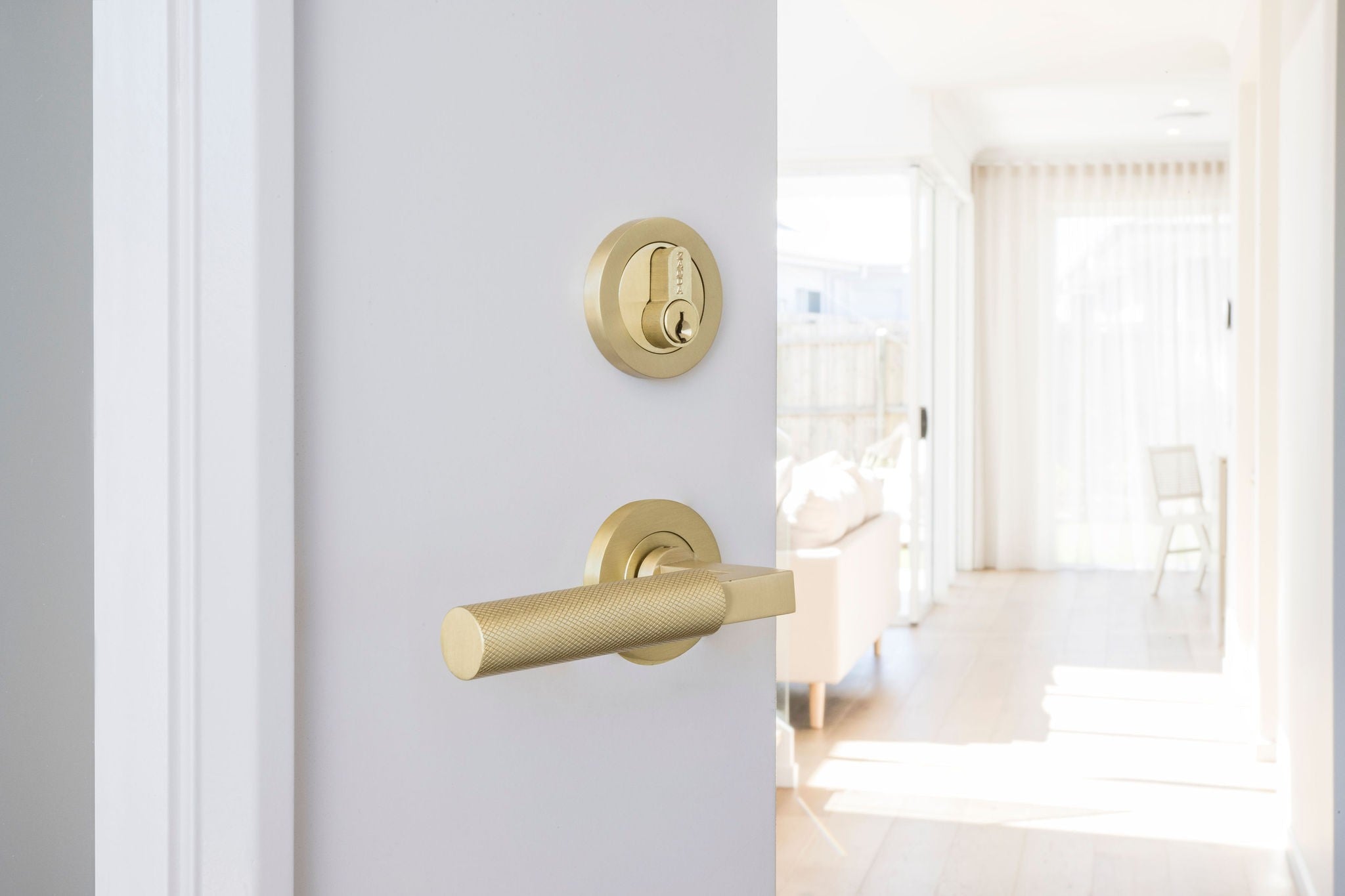 Zanda Zurich Door Handle Lever Set Brushed Brass