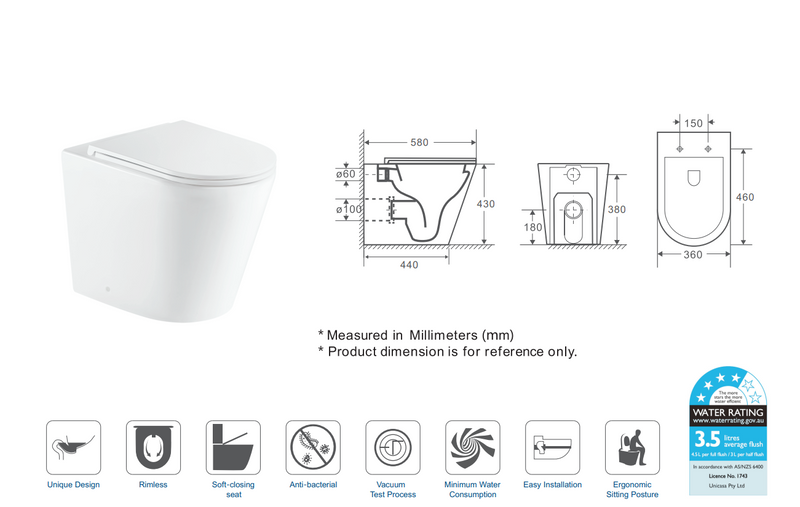 Zara Matte White Rimless Floor Pan