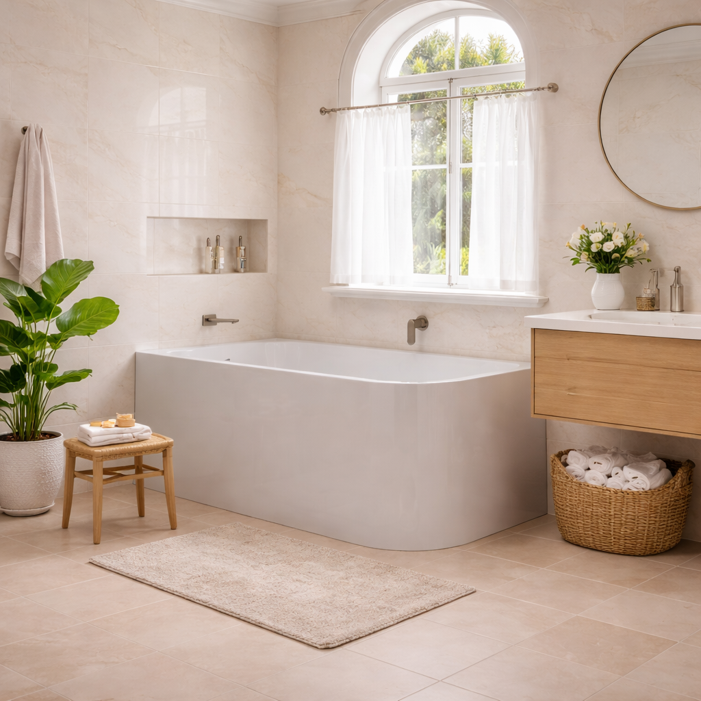 Ovia Zurich 1700mm Gloss White Left-Hand Multi-fit, Corner Bath/ Back-to-Wall Bath/ Freestanding Bath