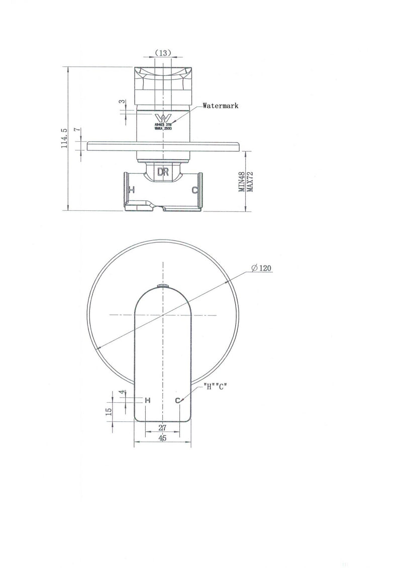 Modern National Bondi Round Shower Mixer Brushed Nickel