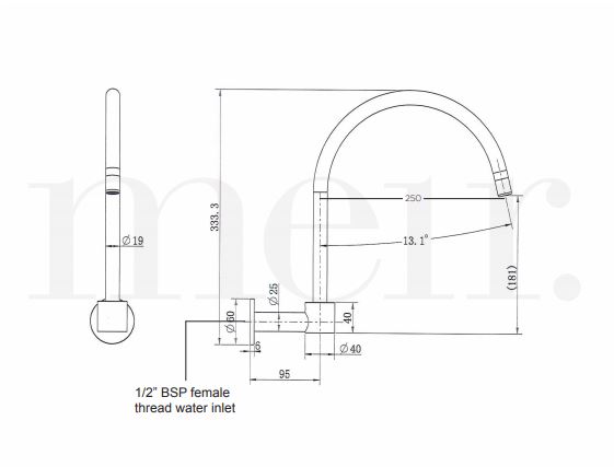 Meir Round High-Rise Swivel Wall Spout Matte Black