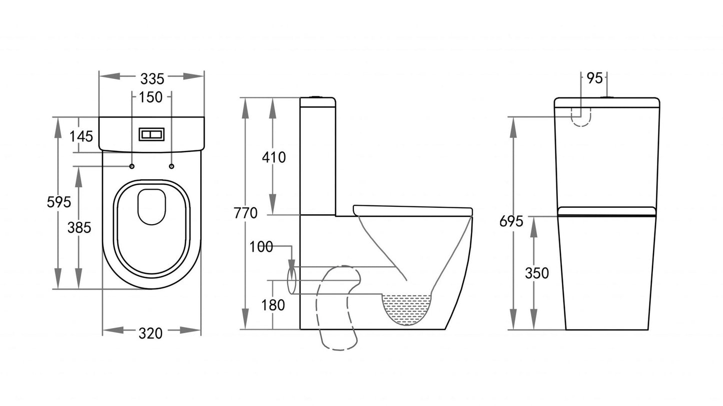 Ovia Junior Wall Faced Toilet Suite Rimless