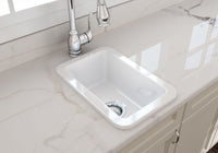 Ovia Mini Bar Undermount Inset Fine Fireclay Butler Sink Single Bowl Farmhouse Kitchen Sink