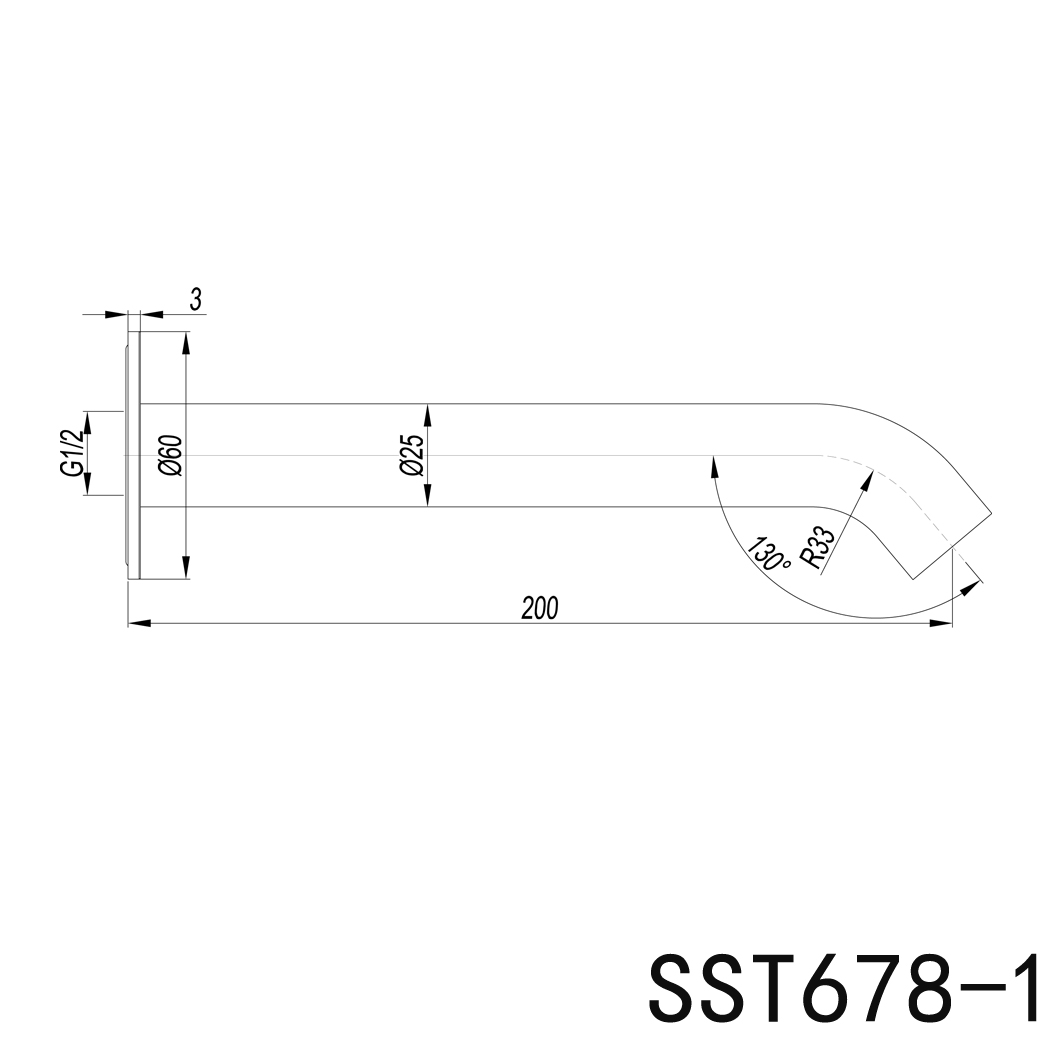 Linkware Elle 316 Wall Spout Matte Black