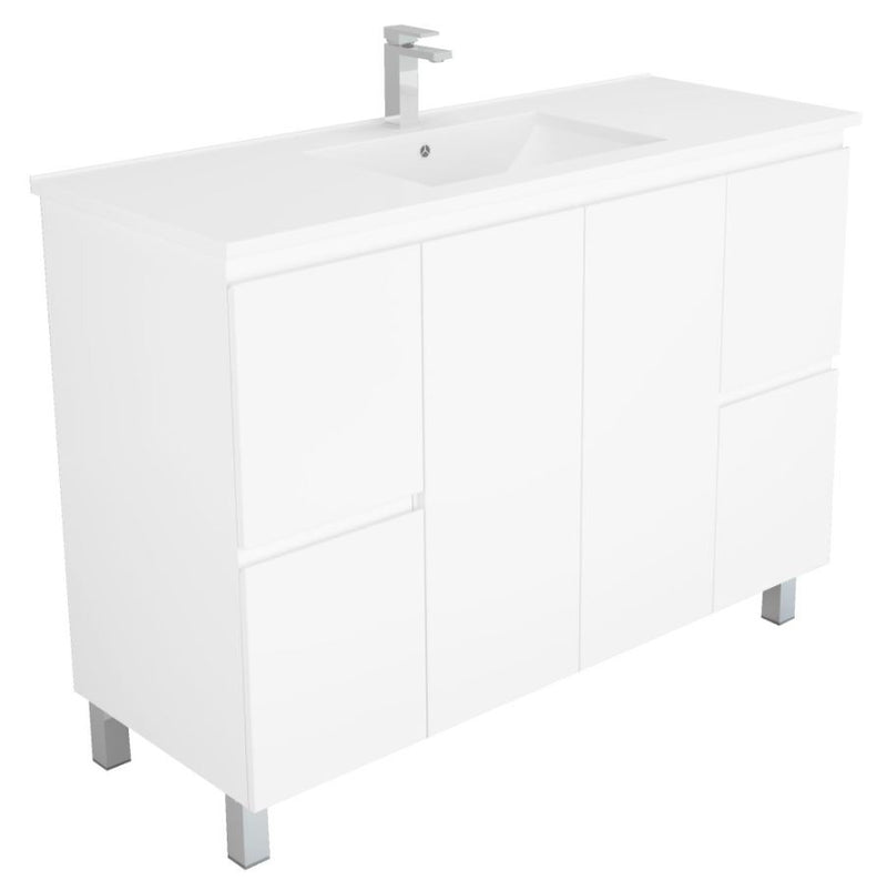 Bianca 1200mm Square Vanity on Legs with Ceramic Basin