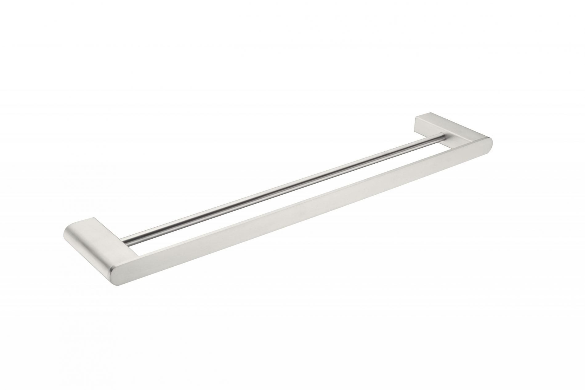 Nero Bianca Double Towel Rail 600mm Brushed Nickel