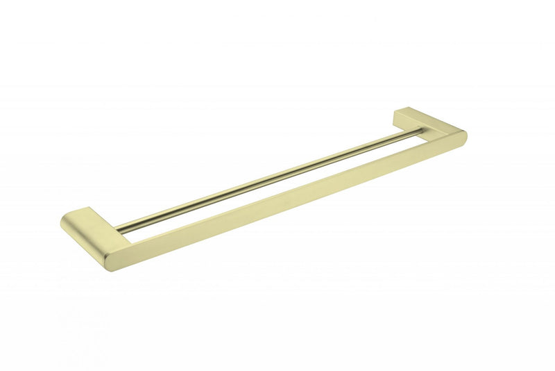 Nero Bianca Double Towel Rail 600mm Brushed Gold