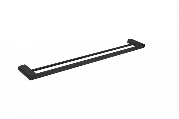 Nero Bianca Double Towel Rail 800mm Matte Black