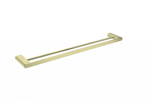 Nero Bianca Double Towel Rail 800mm Brushed Gold