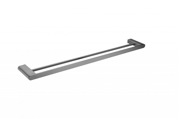 Nero Bianca Double Towel Rail 800mm Gun Metal Grey