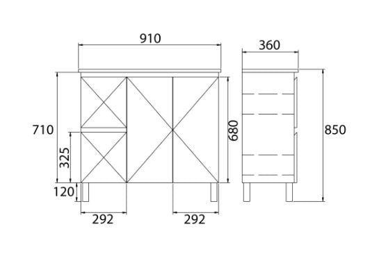 BIANCA SLIM 90cm Floor Standing Vanity Cabinet