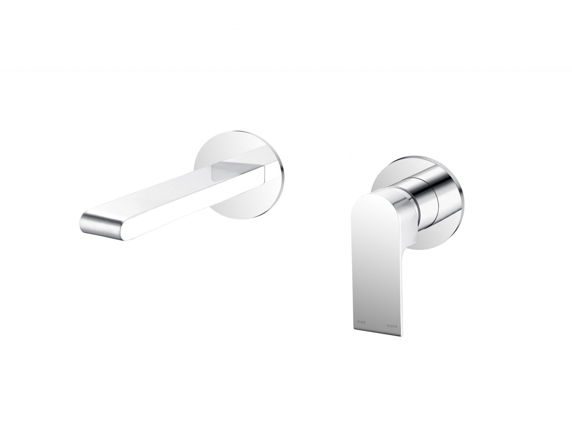 Nero Bianca Wall Basin Mixer Separate Back Plate Chrome