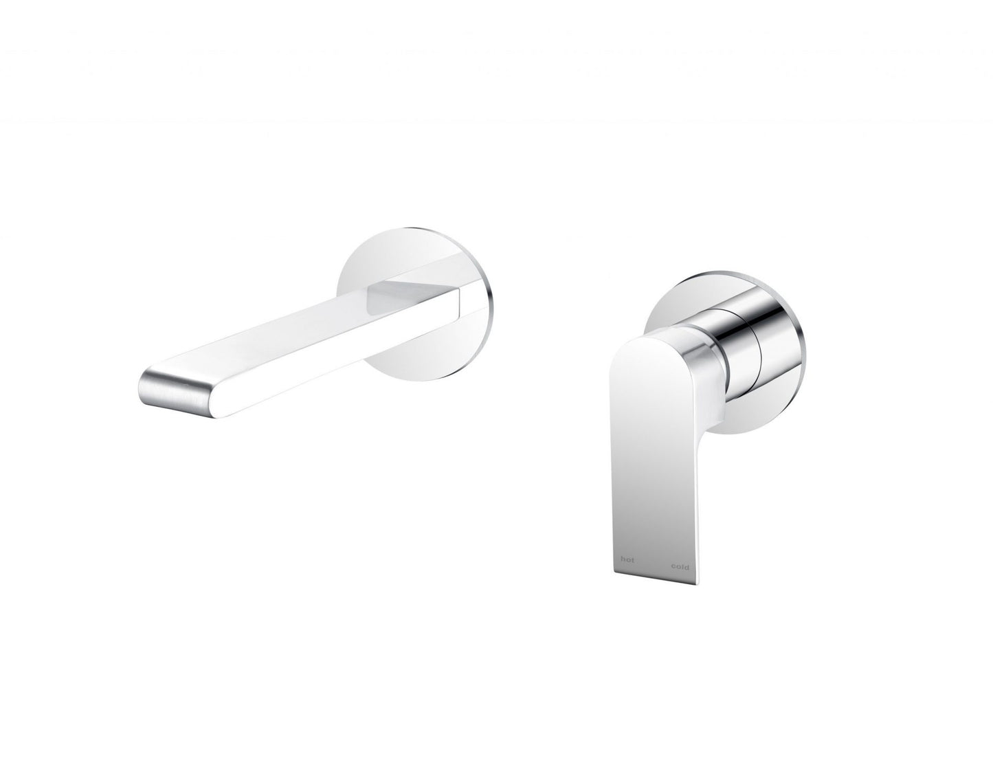 Nero Bianca Wall Basin Mixer Separate Back Plate Chrome