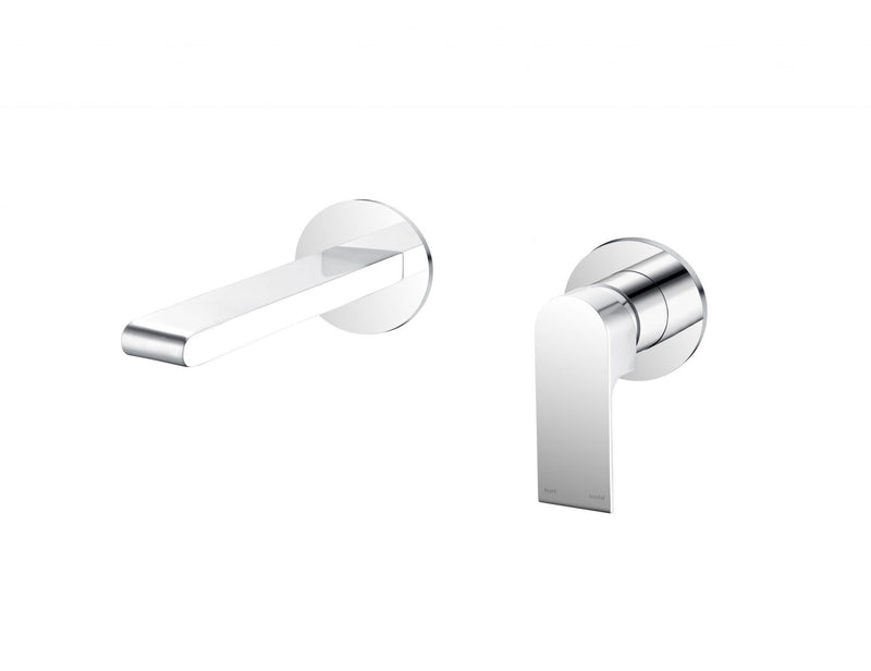 Nero Bianca Wall Basin Mixer Separate Back Plate Chrome