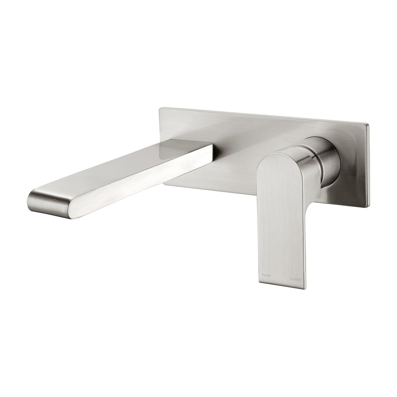 Nero Bianca Wall Basin Mixer Brushed Nickel