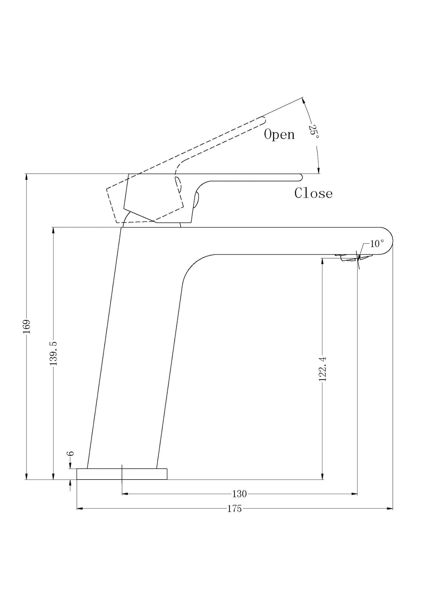Nero Bianca Basin Mixer Brushed Nickel