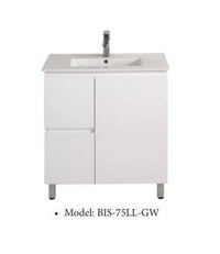 Mercio Bianca 75cm Slim Floor Standing Vanity Cabinet