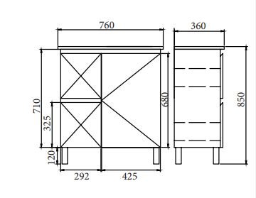 BIANCA SLIM 75cm Floor Standing Vanity Cabinet
