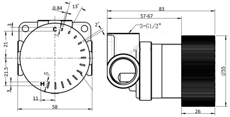 Ovia Milan Progressive Shower Bath Mixer Round Brushed Nickel