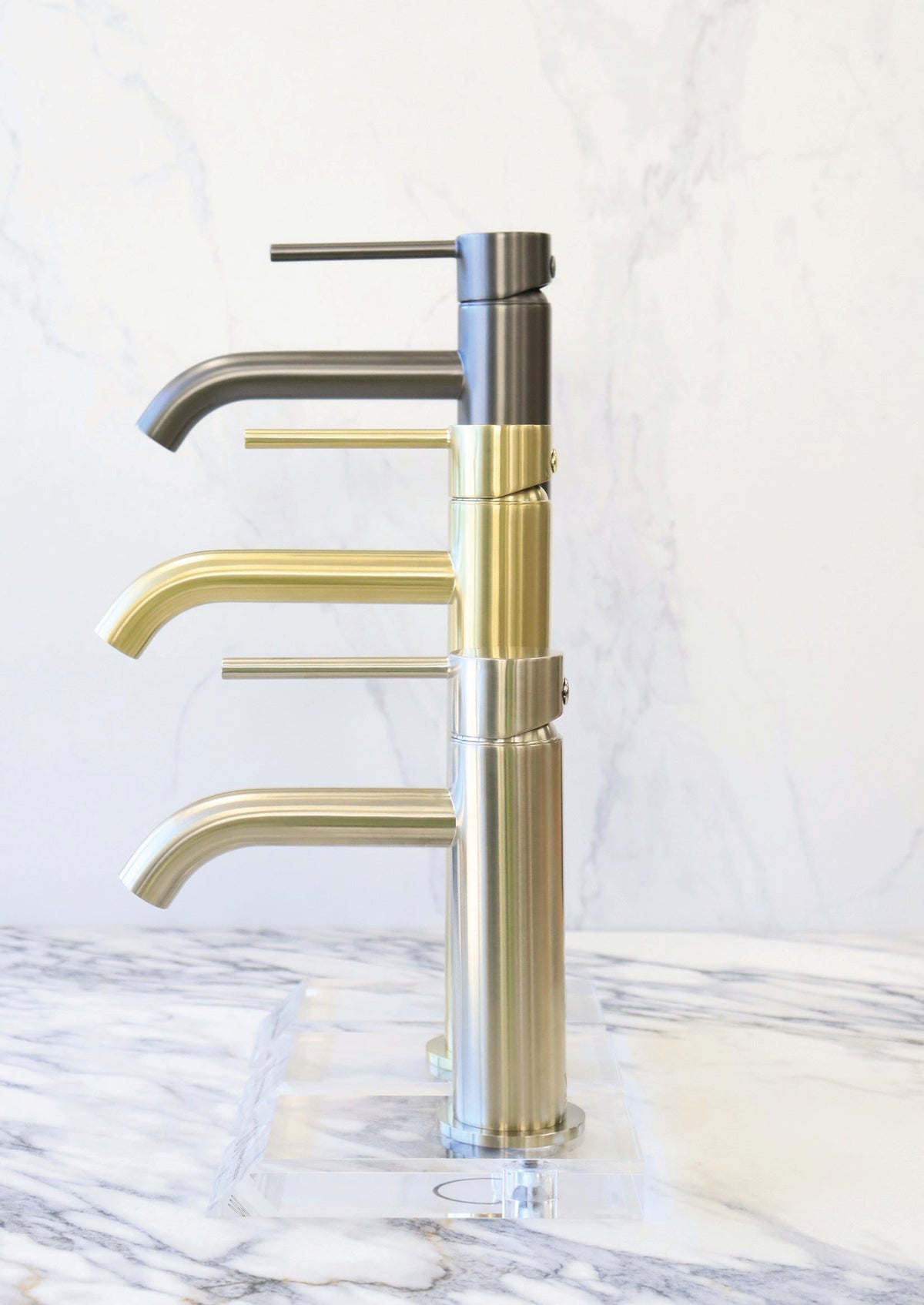 Modern National Star basin mixers styled on marble
