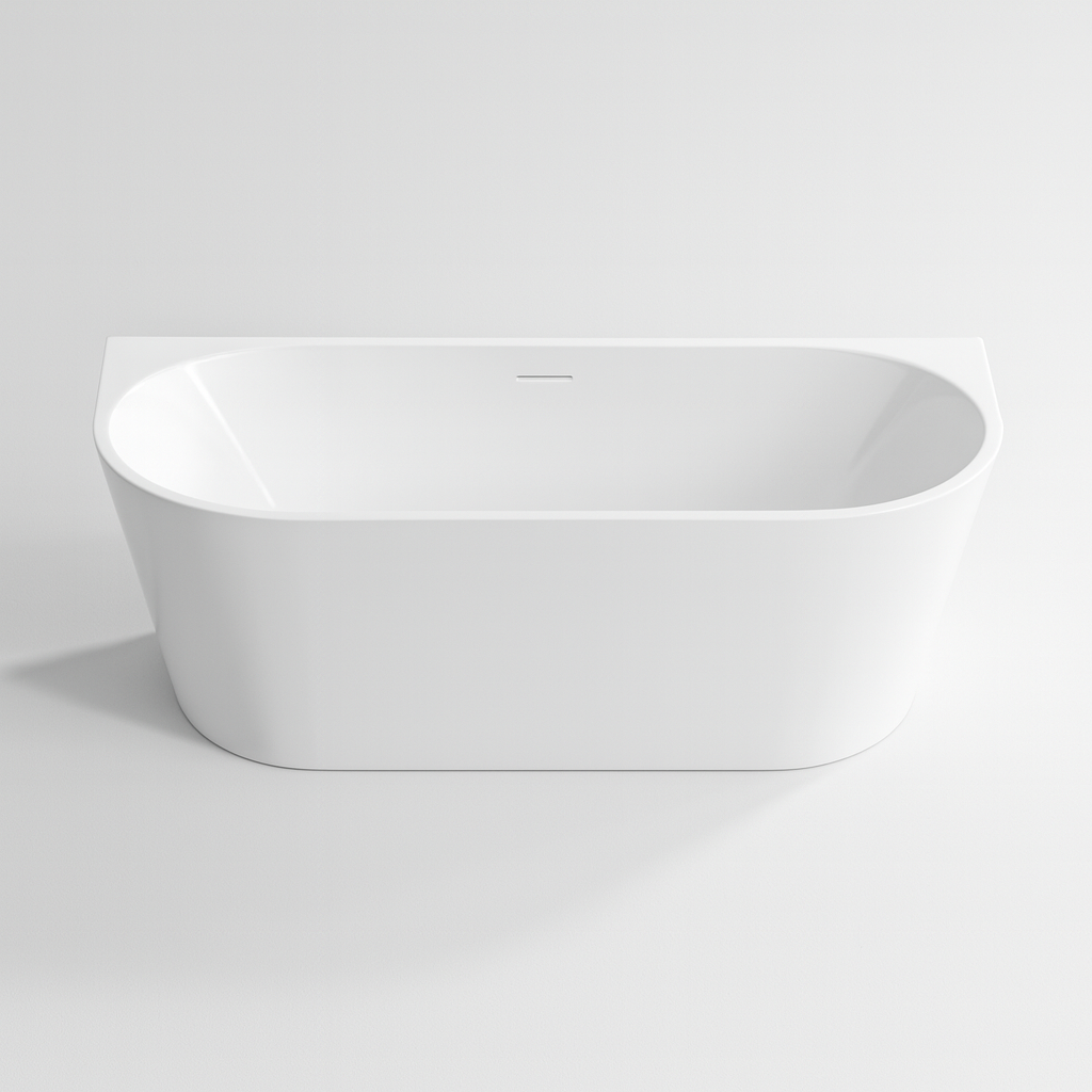 1700mm Ovia Back to Wall Bath Tub Gloss White