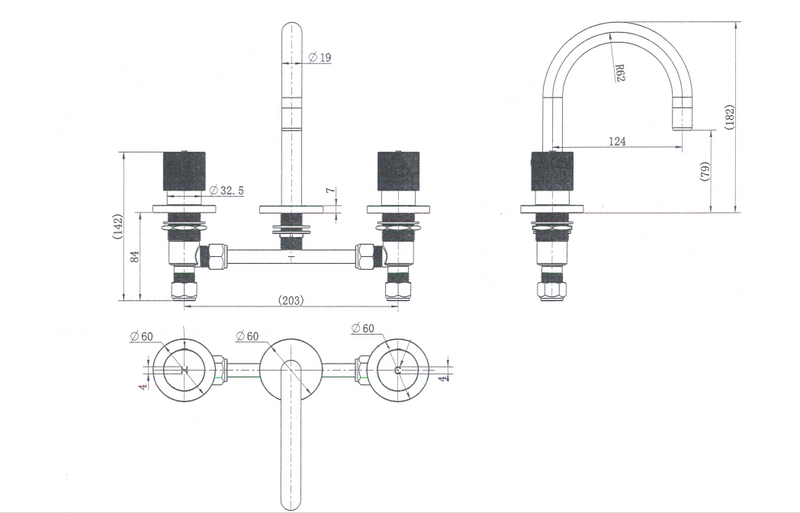 Modern National Cadence 1/4 Turn Basin Set Warm Brushed Nickel