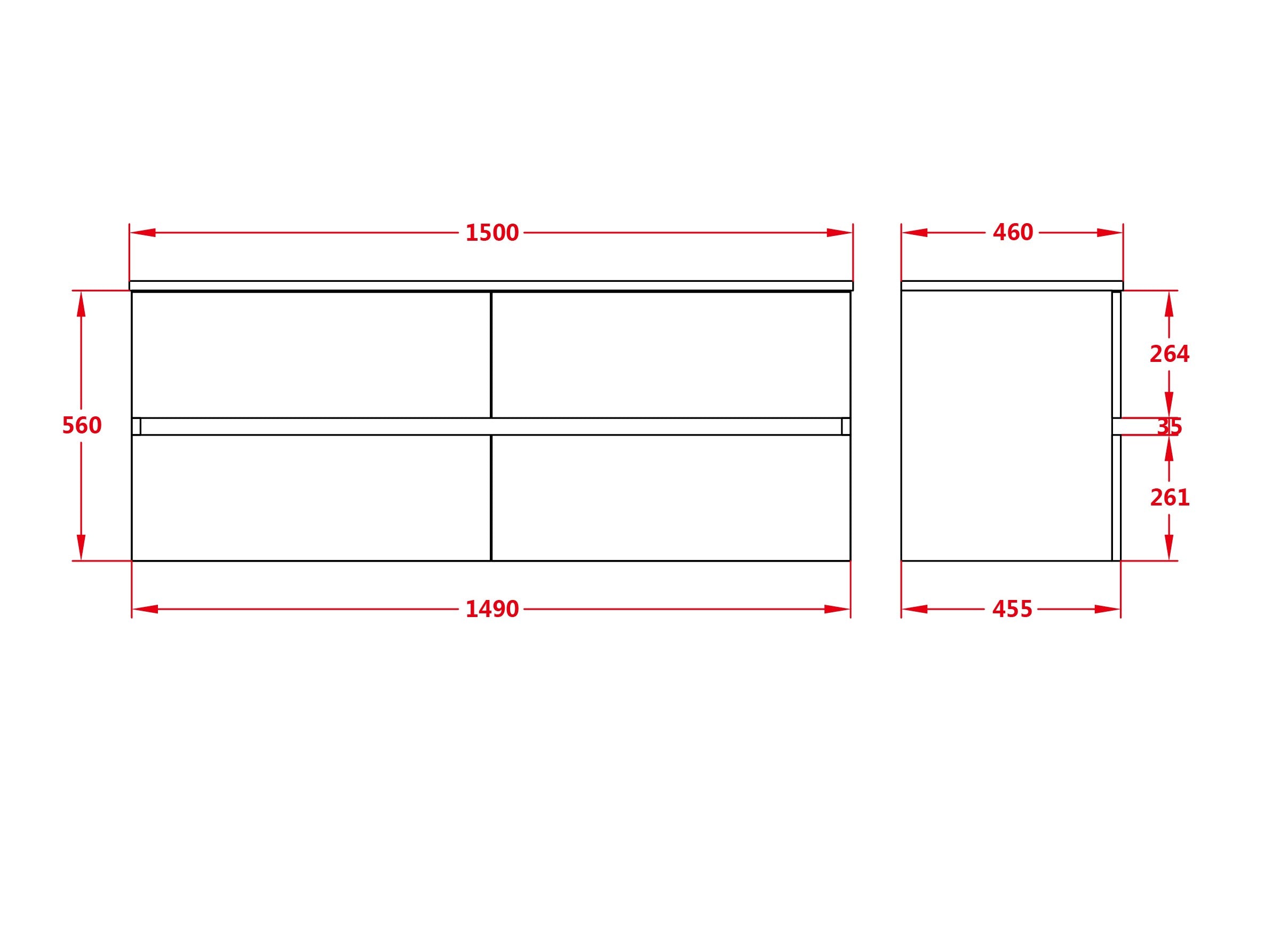 Stella PVC 1500 Walnut Wall Hung Vanity Double Bowl