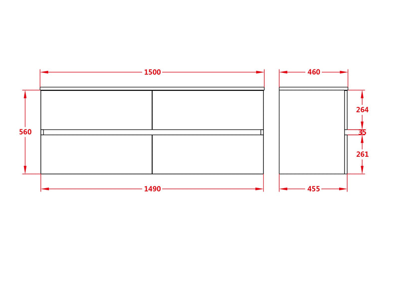 Stella PVC 1500 Walnut Wall Hung Vanity Single Bowl