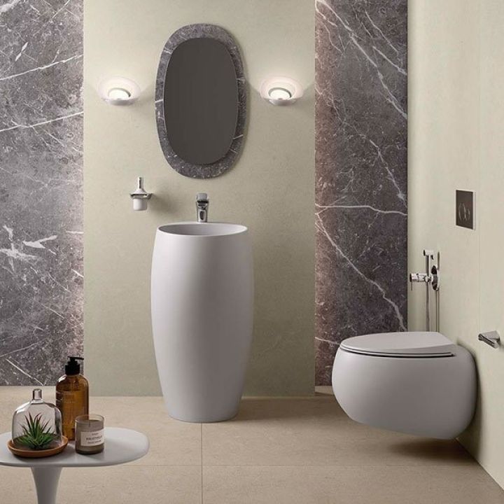 Rak Cloud Wall Hung Rimless Matte White Pan with Hidden Fixations