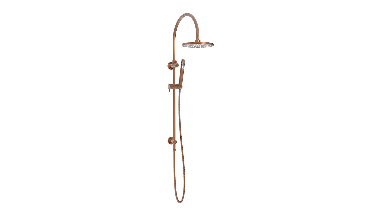 ADP Soul Gooseneck Twin Shower Set Brushed Copper
