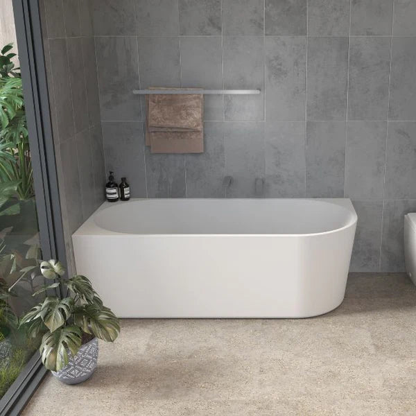 Ovia 1500mm Left Hand Corner Bath Tub Gloss White