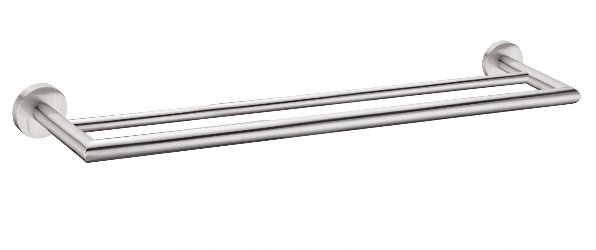 Nero DOLCE DOUBLE TOWEL RAIL 700MM Brushed Nickel