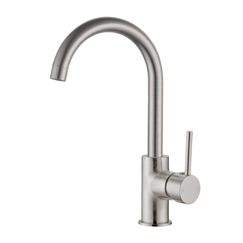 Nero Dolce Kitchen Mixer Gooseneck Brushed Nickel