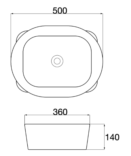 Ovia Claya Dove Counter Top Basin Gloss White