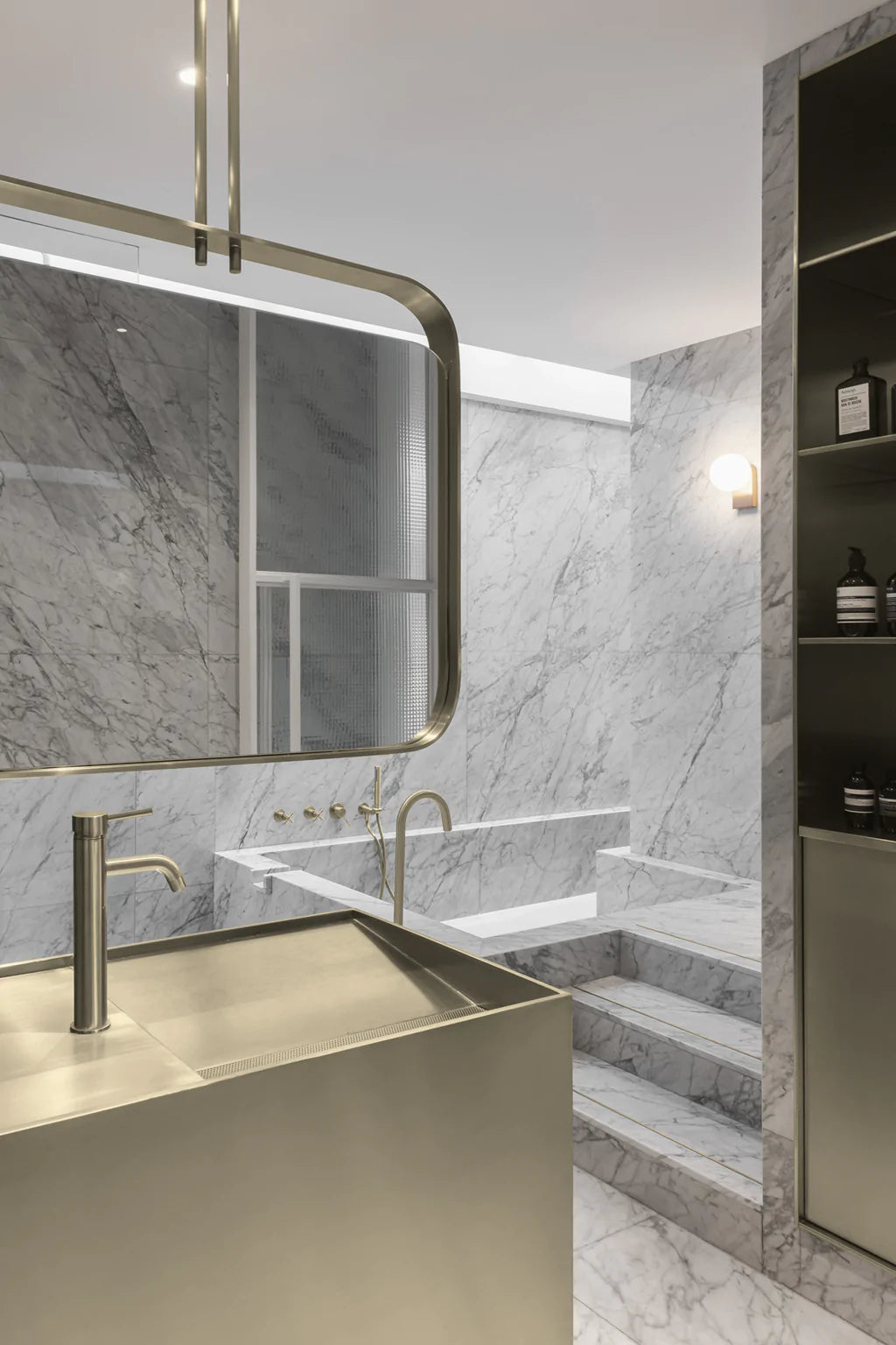 Meir Piccola basin mixer in a styled bathroom
