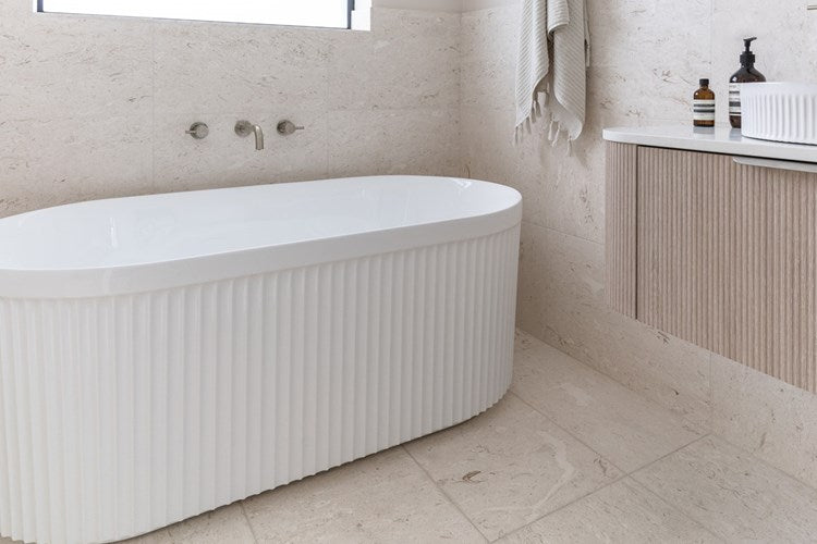 ADP Bronte Fluted Freestanding Bath - 1500mm Gloss or Matte White