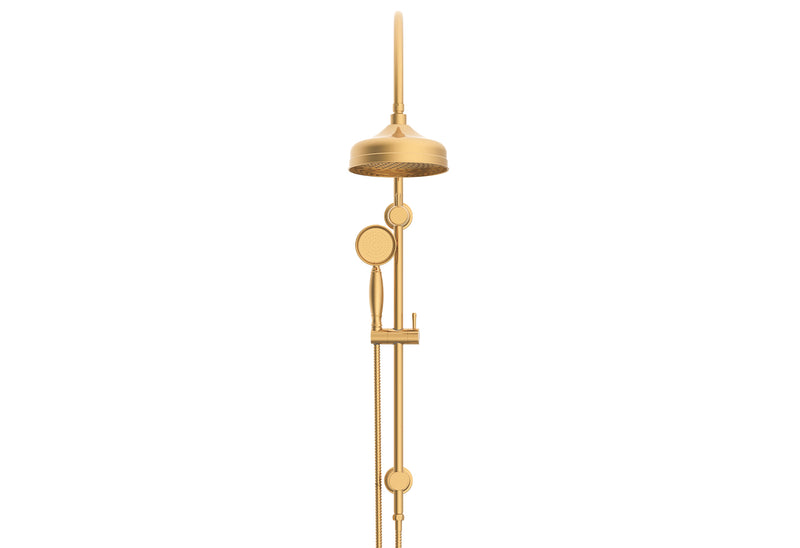 ADP Eternal Gooseneck Twin Shower Set Brushed Brass