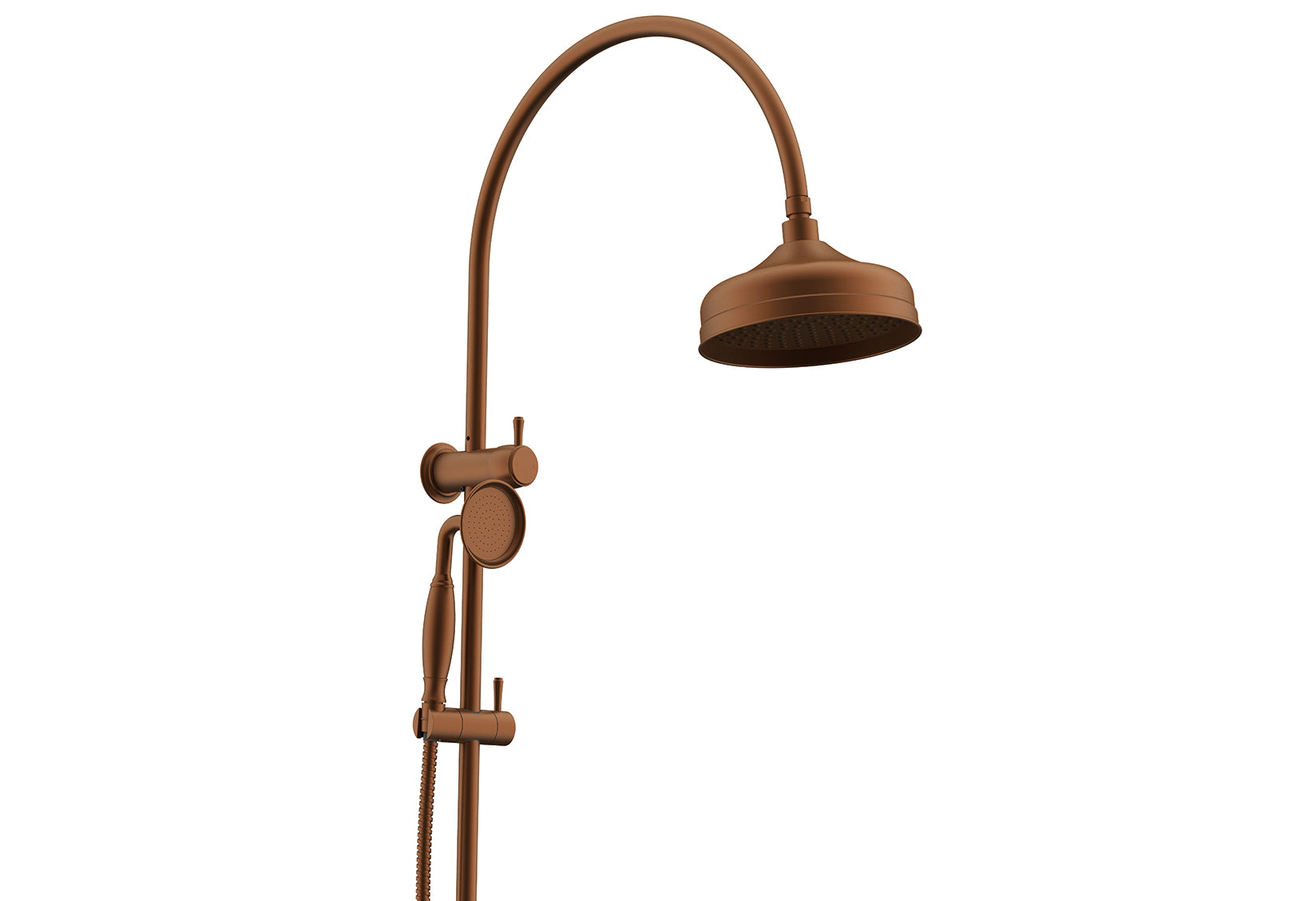 ADP Eternal Gooseneck Twin Shower Set Brushed Copper
