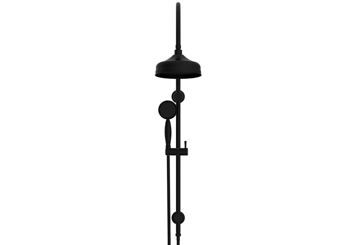 ADP Eternal Gooseneck Twin Shower Set Matte Black