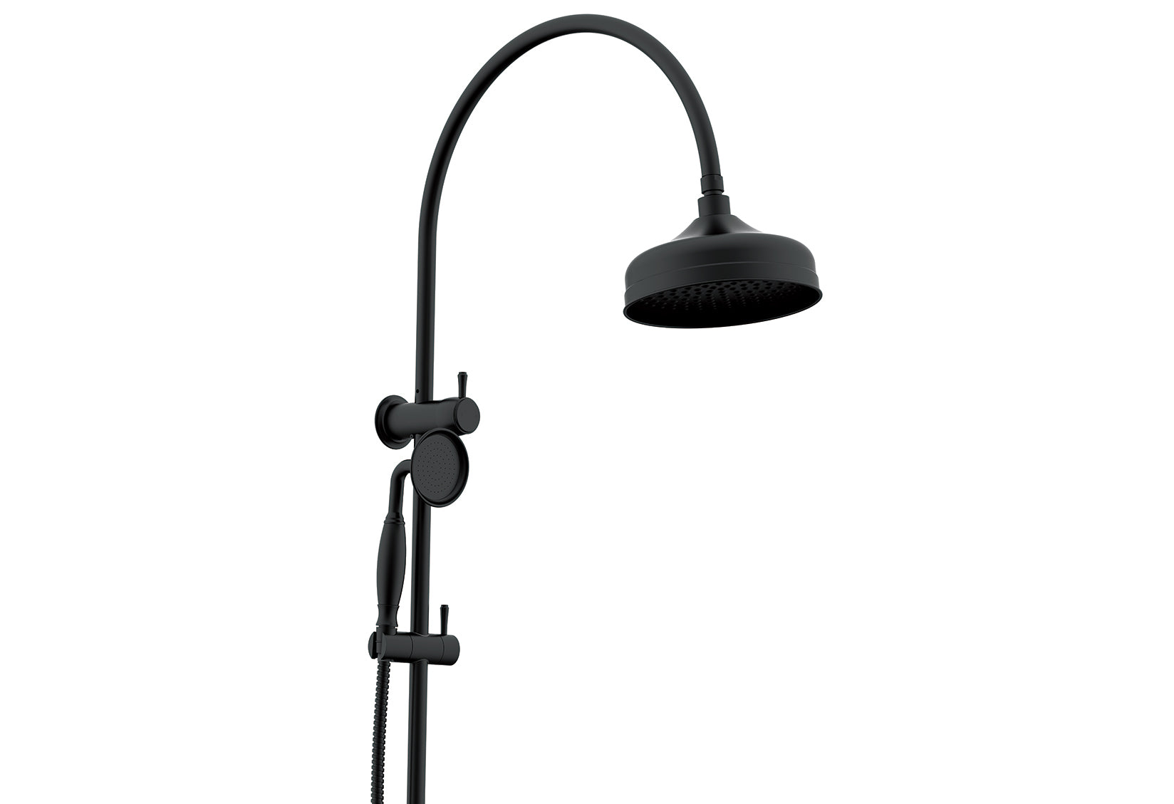 ADP Eternal Gooseneck Twin Shower Set Matte Black
