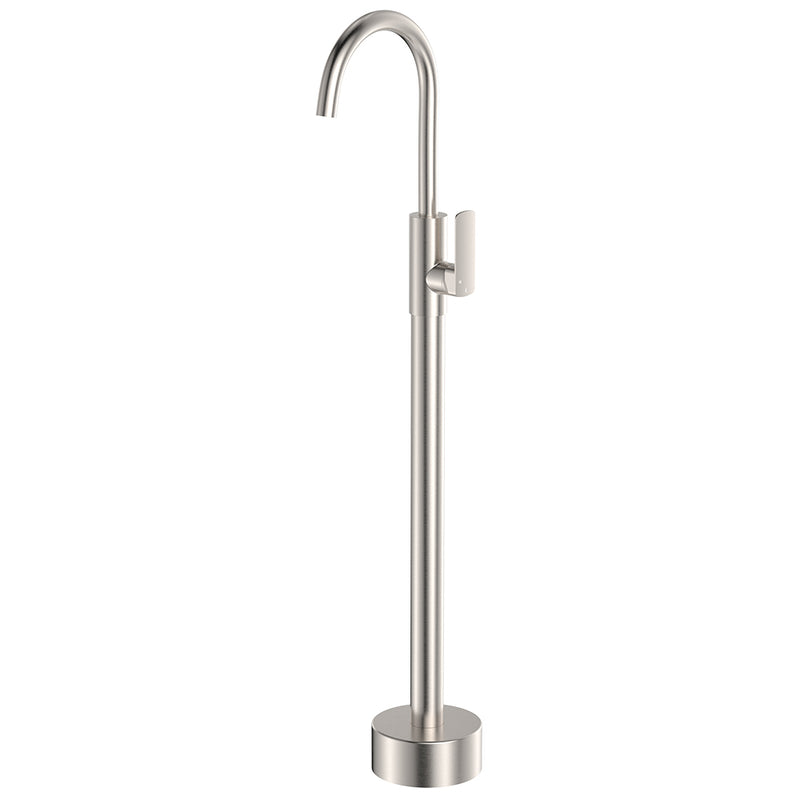 Fienza Tono Floor Mounted Basin/Bath Mixer, Brushed Nickel