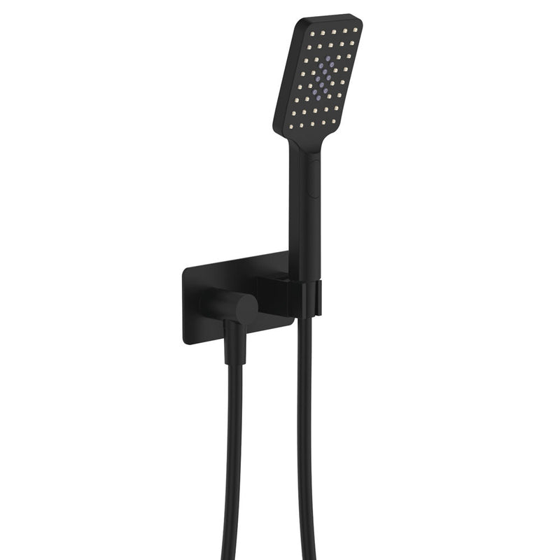 Fienza Tono Hand Shower, Rectangular Plate, Matte Black
